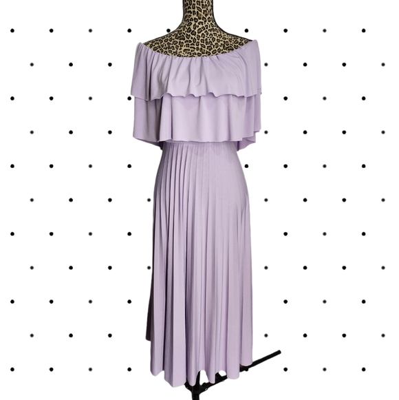ASOS Lavender Off-Shoulder Ruffle Dress SIZE 8 - Picture 2 of 5